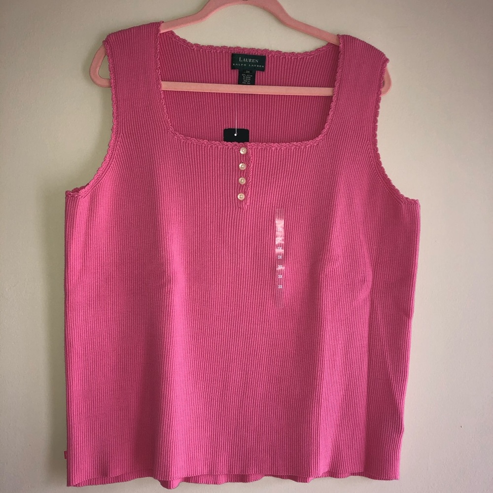 Ralph Lauren Women’s Plus Knitting Sleeveless Top